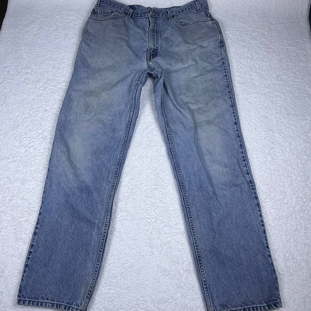 Levi's 901 Relaxed Straight Leg Jeans Mens 38x32 2001 Y2K Denim Distressed *READ